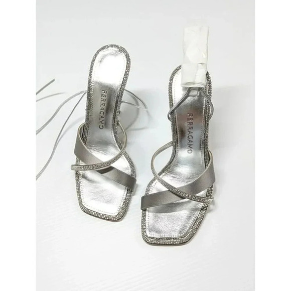 Ferragamo Women's Allegra Embellished High Heel Sandals Size 8 (MSRP $1,450) - Picture 9 of 11